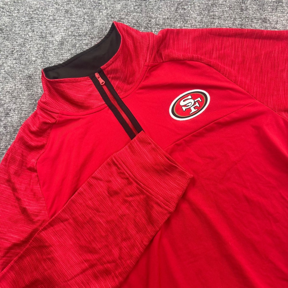 CSA San Francisco 49ers Pullover Medium Red Quarter Zip‎ Performance Mens